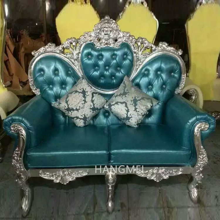 New Arrival Modern Leather King Throne Chair Two Seater Sofa for Bride and Groom for Wedding Events Hot Sale for Banquet Party