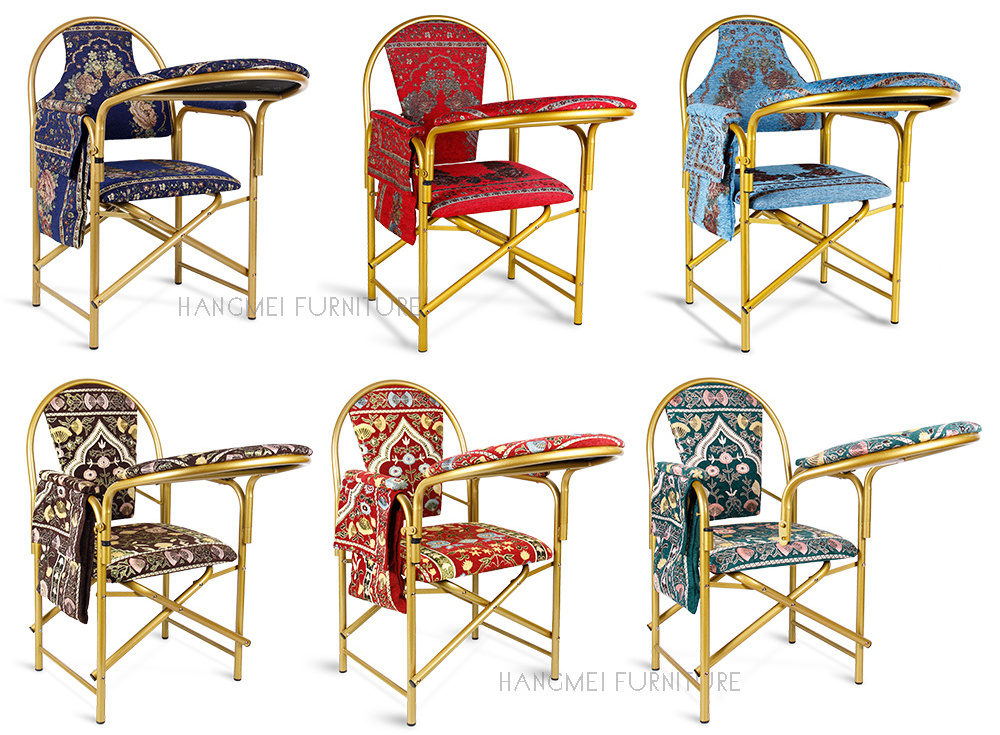 Wholesale Hot Sale Movable Pad Foldable Stacking Muslim padded Worship Metal Prayer Church Chair