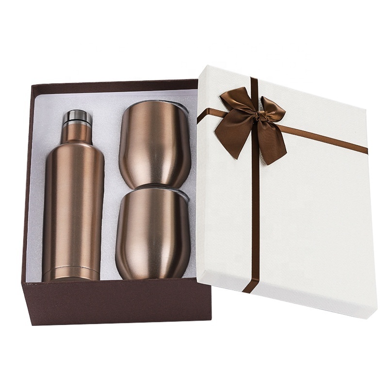 Top Selling 500ml Double Wall Vacuum Stainless Steel Thermos Flask Gift Set Portable Ceramic Wine Tumbler Bottle Water Flask