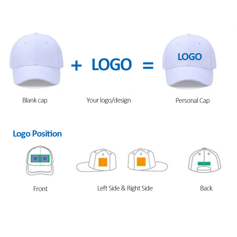 Wholesale 6 Panel Cotton Sports Cap Gorras Blank Hat 3D Embroidery Logo Custom Baseball Cap