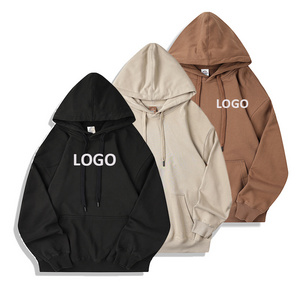 2024 Fashion 350gsm Cotton French Terry Hoodies Custom Unisex Hooded Sweatshirt Drop Shoulder Oversize Hoodie