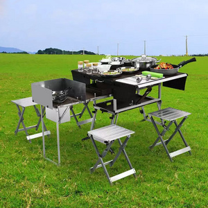 Firstents New Design Portable Outdoor Camping Kitchen Modern Modula Kitchen Glamping Set Mobile Gas Stove Camping Accessories