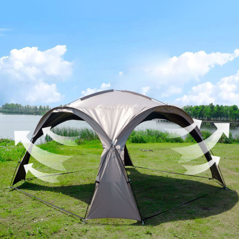 Large Outdoor Tent Steel Frame Oxford Fabric 5-Person Capacity Dome Canopy Shelter Gazebo for Family Camping