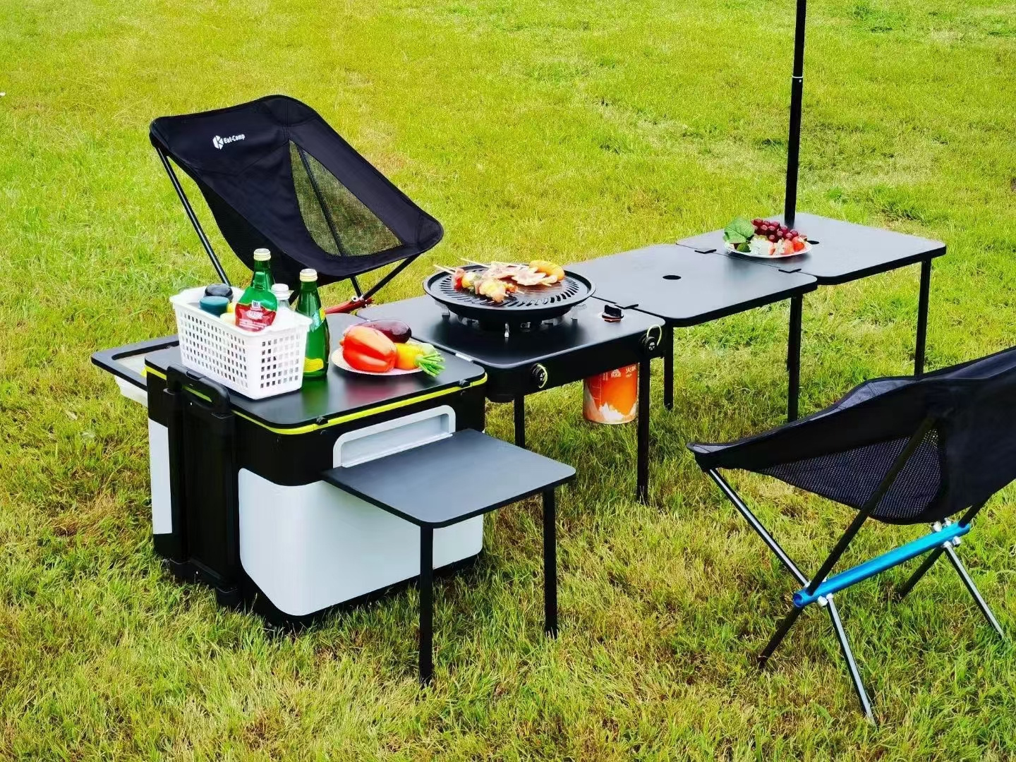 Professional Outdoor Camping Hiking kitchen self driving travel cookware set mobile kitchen