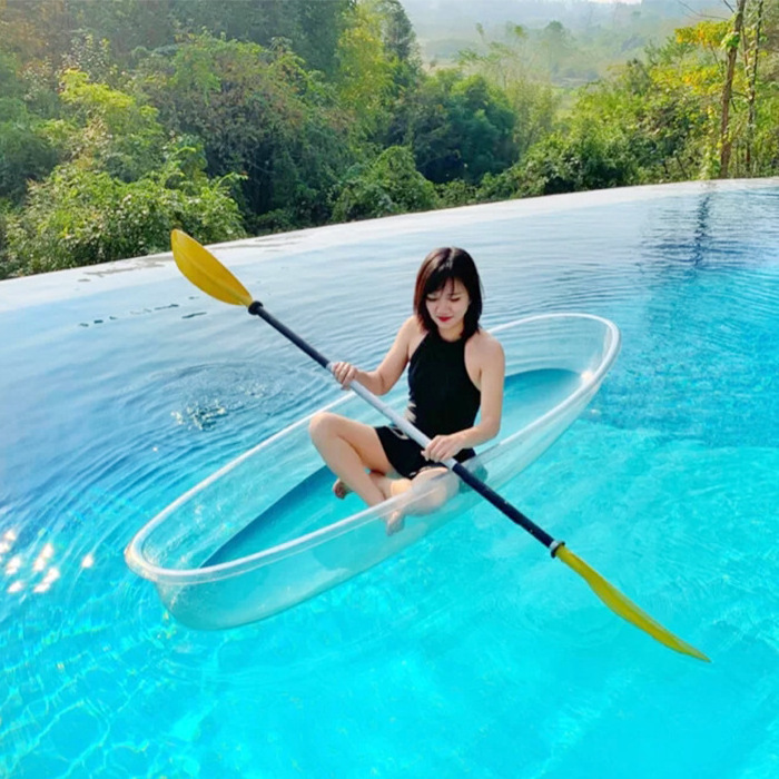 New Design Transparent Polycarbonate Kayak Crystal Clear Transparent Boat PC Canoe Clear Bottom Boat