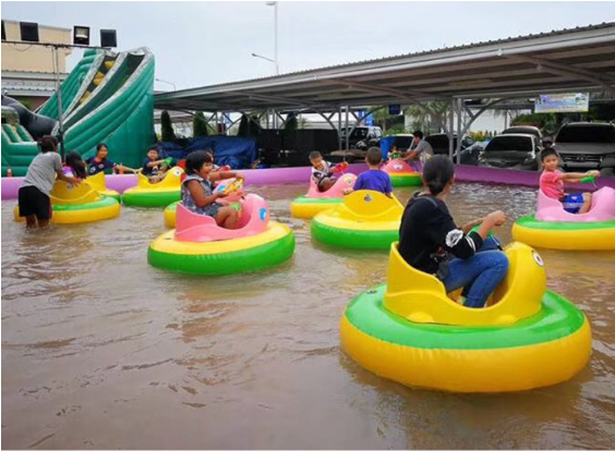 Mini Round Water Bumper Boat Parent-child Inflatable Animal Cartoon Electric Boat Water Park Children's Bumper Boats