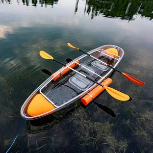 Customized Small Plastic Boats See Through Crystal Bottom Kayak Transparent Polycarbonate Canoe Clear Kayak