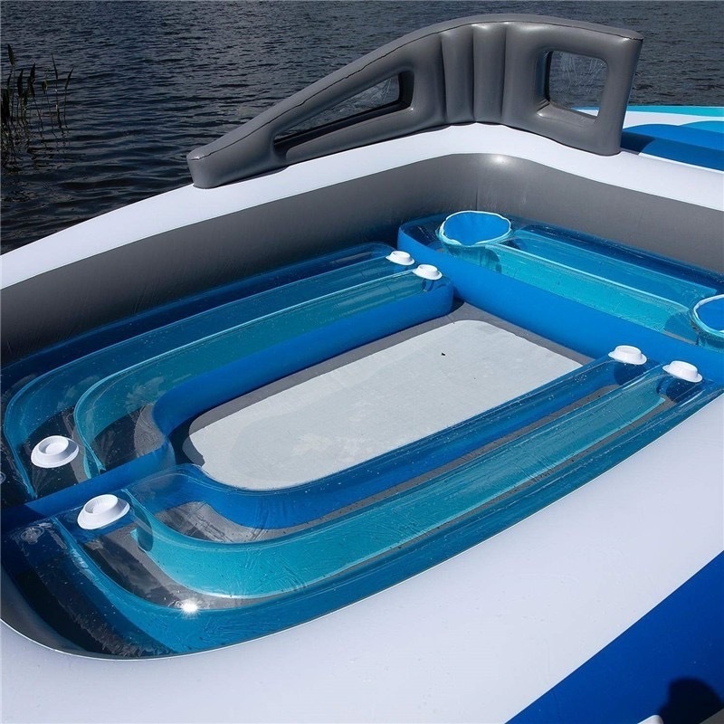 Firstents Inflatable PVC water 6 people island floating bed pirate boat felling inflatable water floating multiple row bed