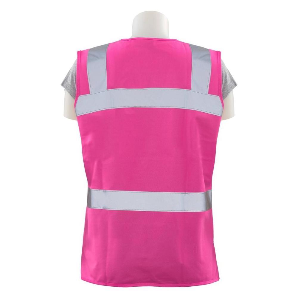 100% polyester reflective mesh multifunctional women pink safety vest