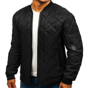 Wholesale fashion style Black Quilted Bomber Jacket  plain black mens winter jackets custom mens jackets