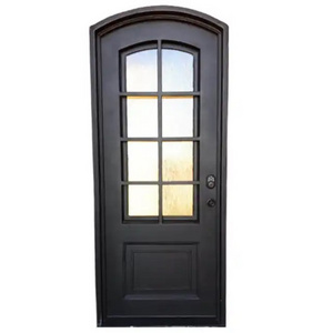 New design apartment bedroom steel security wrought iron glass main door