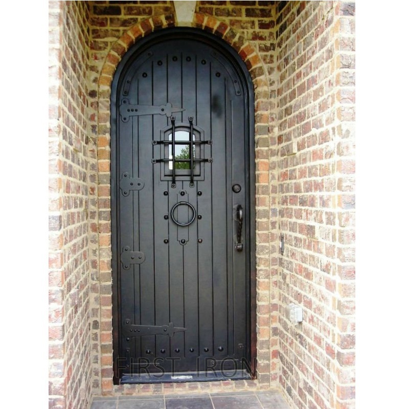 Modern steel security iron entrance metal door single swing privacy door