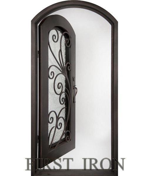 Factory wholesale security glass wrought iron entry doors