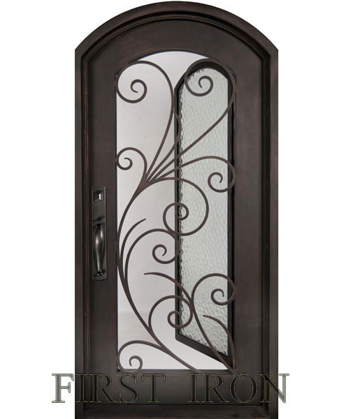 Factory wholesale security glass wrought iron entry doors