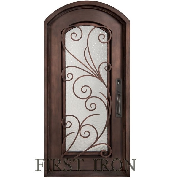 Factory wholesale security glass wrought iron entry doors