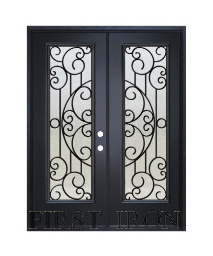 Factory wholesale swing door wrought iron interior door grill design