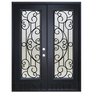 Factory wholesale swing door wrought iron interior door grill design