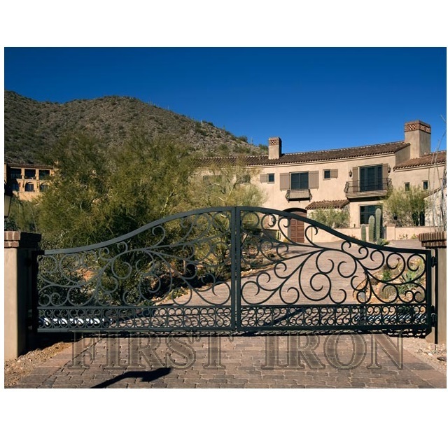 Beautiful residential high quality cast aluminum double swing main gate