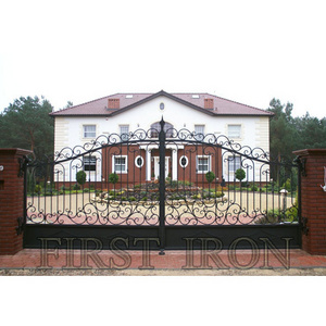 Beautiful residential high quality cast aluminum double swing main gate