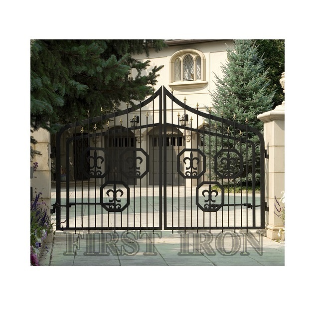 Beautiful residential high quality cast aluminum double swing main gate