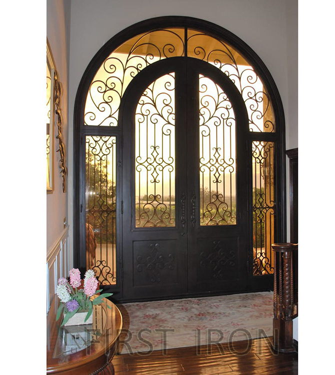 Wrought iron security screen double doors, wrought iron double front entry doors