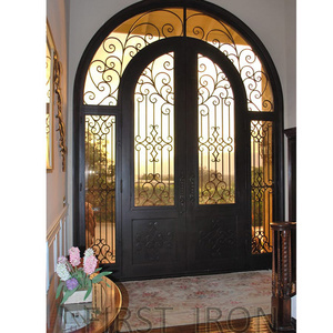 Wrought iron security screen double doors, wrought iron double front entry doors