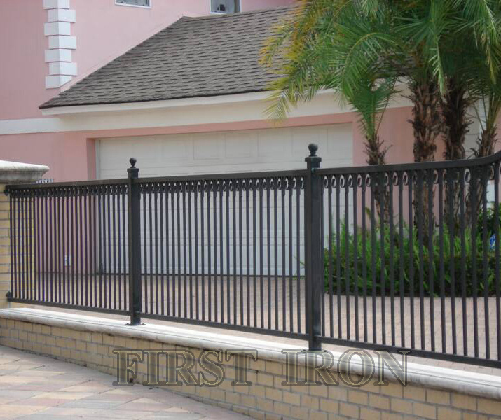 Architectural Iron Fence, Simple but Elegant Wrought Iron Fence Modern Exterior