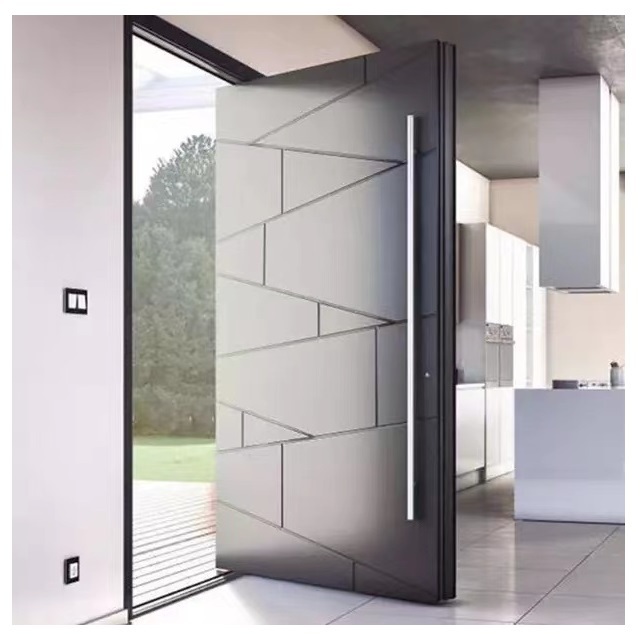 Luxury exterior security front pivot door modern steel pivot entry door