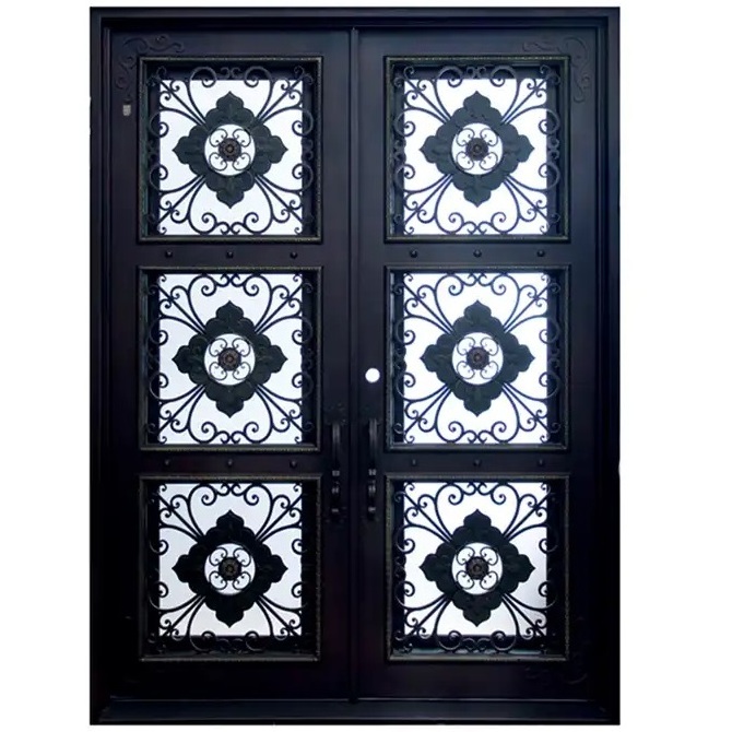 Wholesale modern house wrought used commercial steel doors with glass