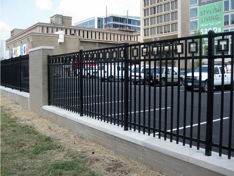 Architectural Iron Fence, Simple but Elegant Wrought Iron Fence Modern Exterior