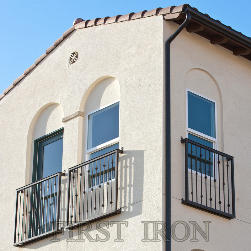 Wrought iron balcony window, window grill design