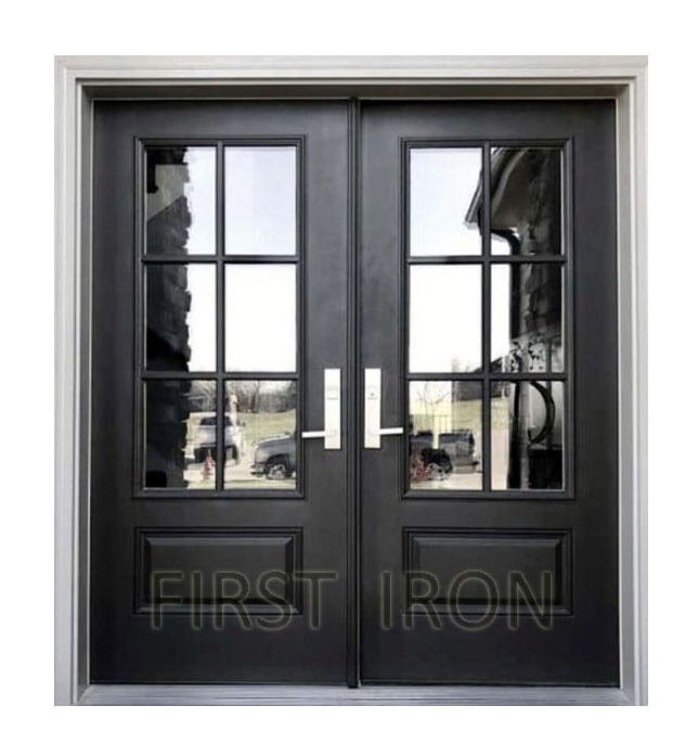 Nigeria iron double doors iron glass door wrought iron french doors