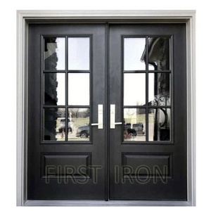 Nigeria iron double doors iron glass door wrought iron french doors