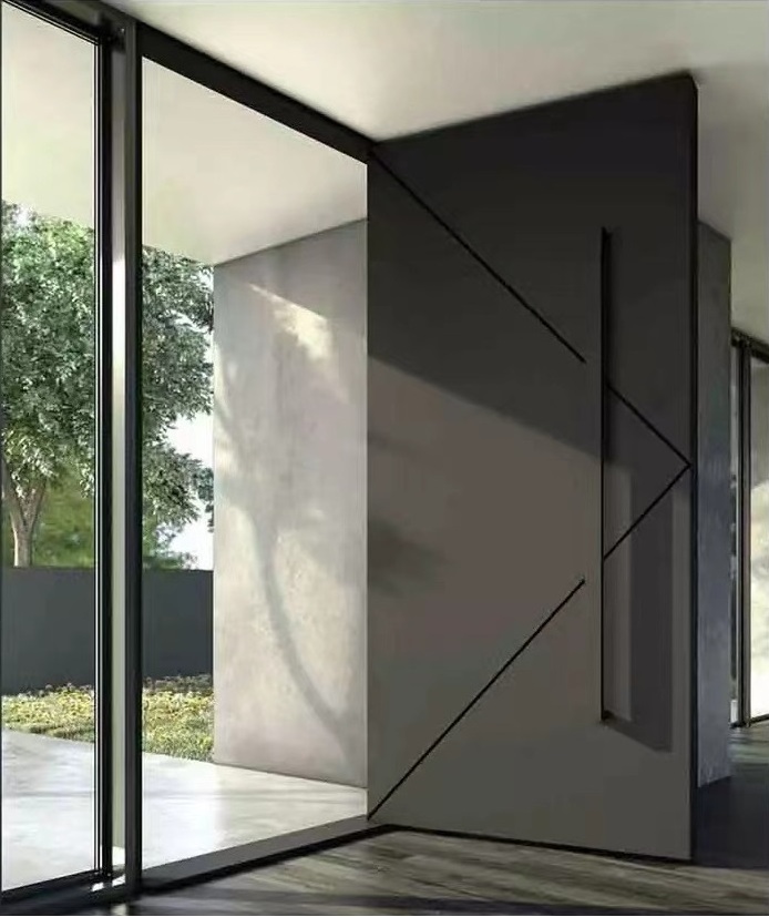 Luxury exterior security front pivot door modern steel pivot entry door