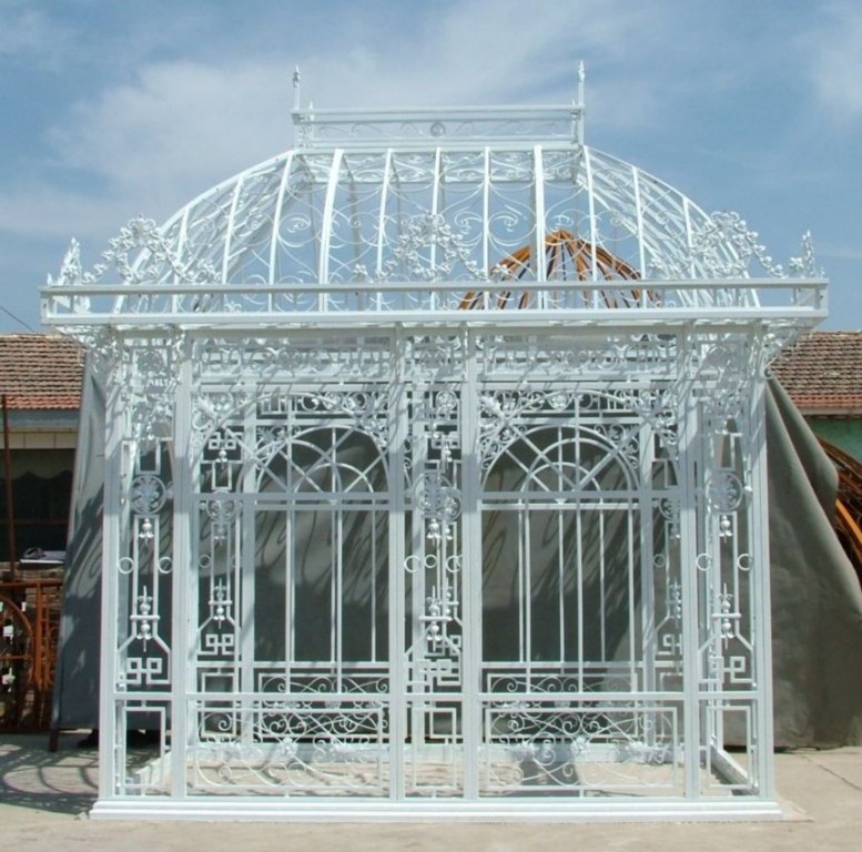 Outdoor garden rectangle wrought iron gazebo