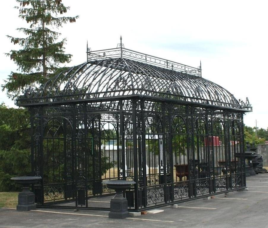 Outdoor garden rectangle wrought iron gazebo