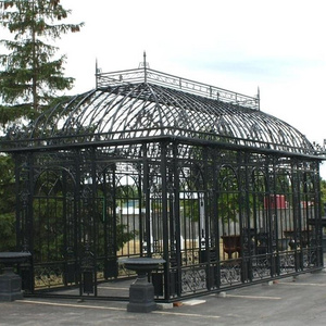 Outdoor garden rectangle wrought iron gazebo