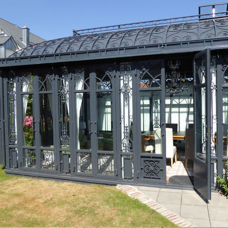 Outdoor garden rectangle wrought iron gazebo