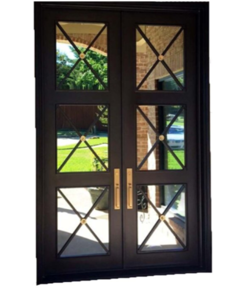 Nigeria iron double doors iron glass door wrought iron french doors