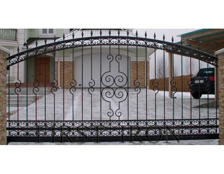 Modern electric sliding wrought iron driveway main entrance gate design