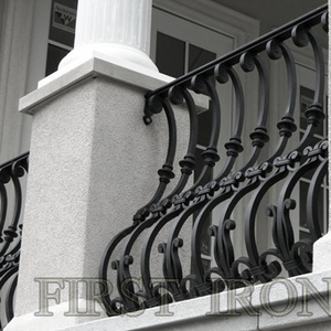 Vintage wrought iron outdoor railing, balcony railing design, porch iron railings