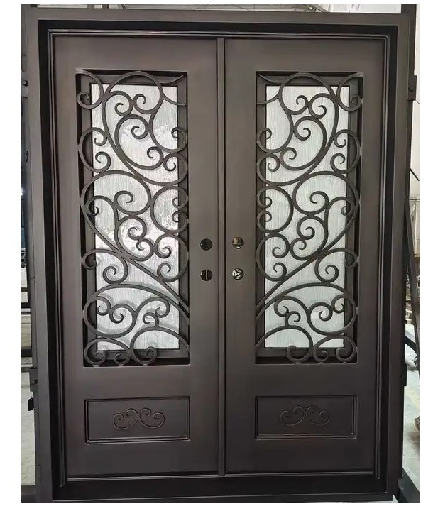 Wholesale modern house wrought used commercial steel doors with glass