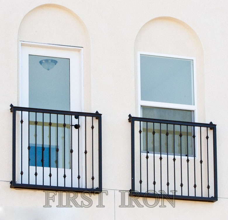 Wrought iron balcony window, window grill design