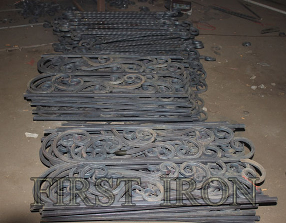 Modern Japanese style wrought iron curved stair railings, simple iron interior stair railings