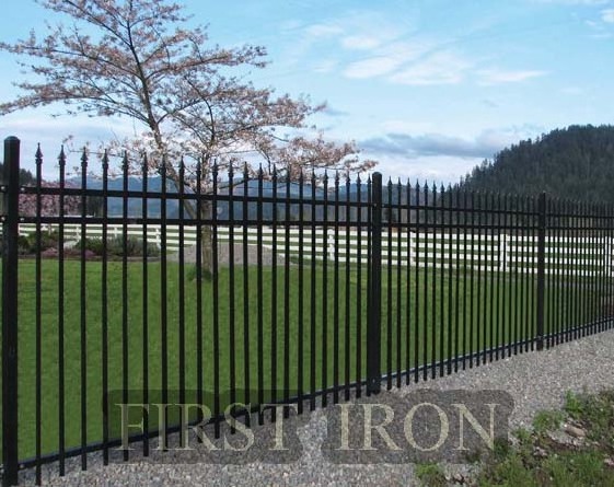 Architectural Iron Fence, Simple but Elegant Wrought Iron Fence Modern Exterior