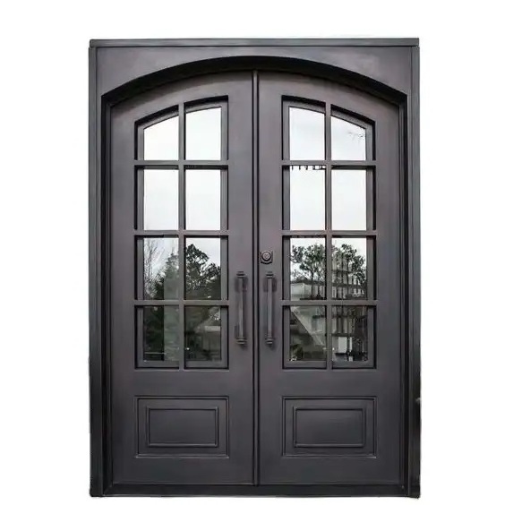 High quality classic design double security wrought iron door for sale