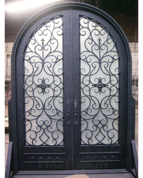 High Quality OEM/ODM simple grill main front designs used exterior wrought iron doors for sale