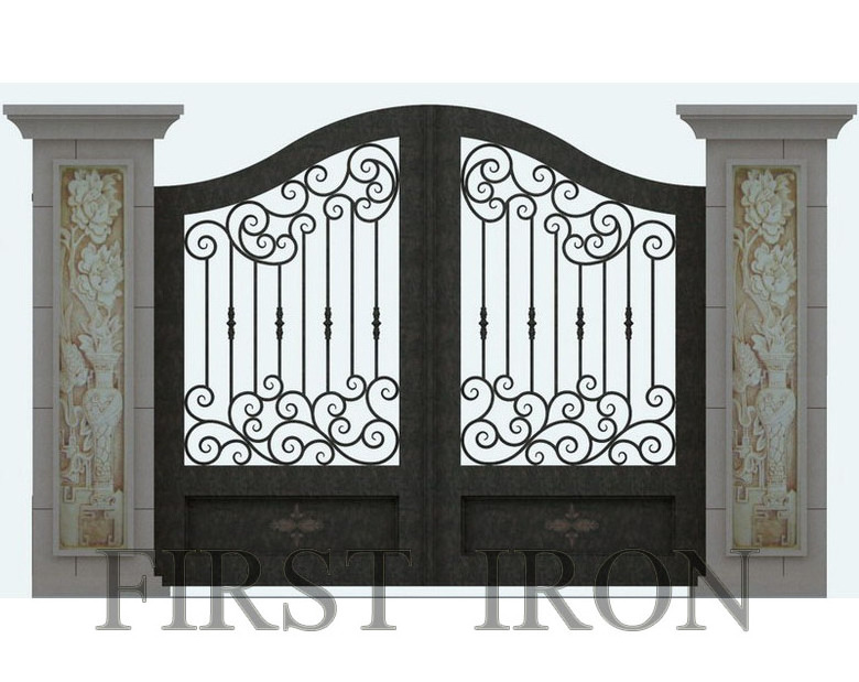 20 ft French used wrought iron driveway gates for sale