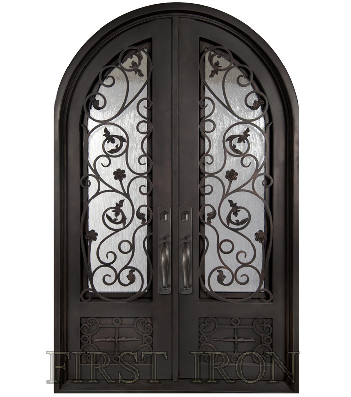 High Quality OEM/ODM simple grill main front designs used exterior wrought iron doors for sale