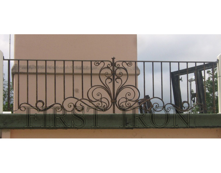 Hot selling black modern wrought iron balcony railing porch iron railings for house